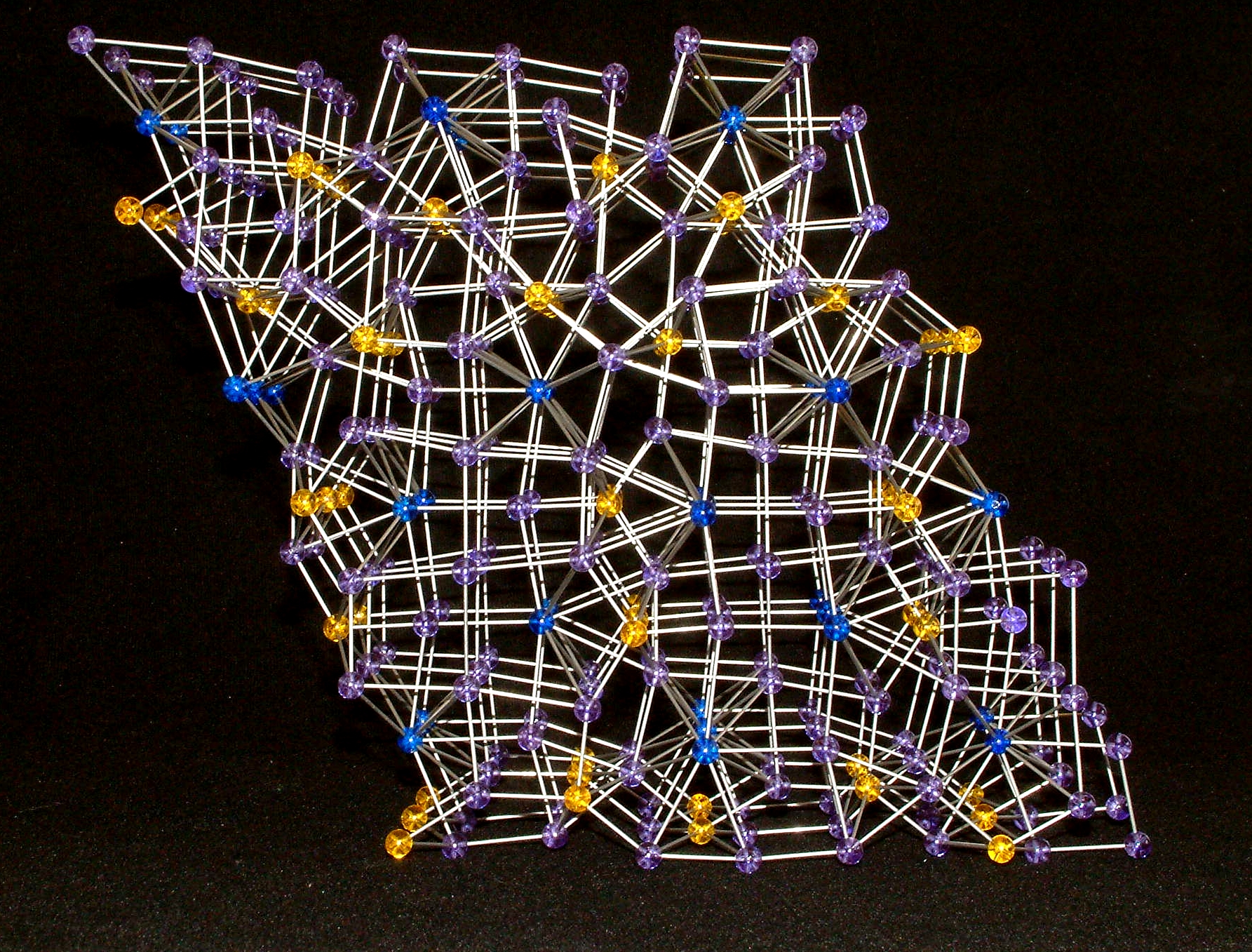 A large crystal structure model of Aluminium Gadolinium Yttrium alloy