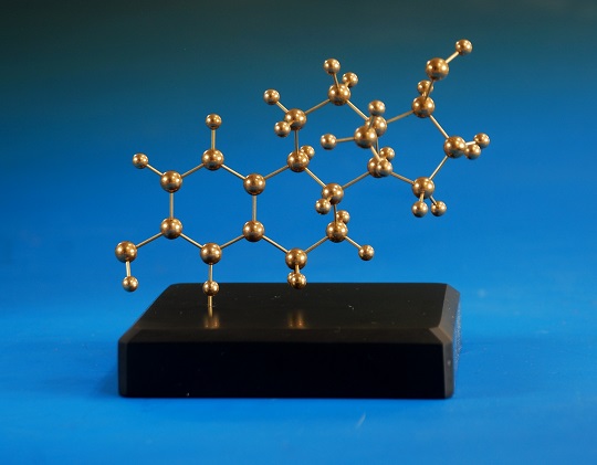 Brass molecular model of testosterone